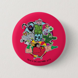 Tien Titans gaan! Grafisch team team Ronde Button 5,7 Cm