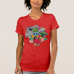 Tien Titans gaan! Grafisch team team T-shirt