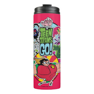 Tien Titans gaan!   Grafisch team team Thermosbeker
