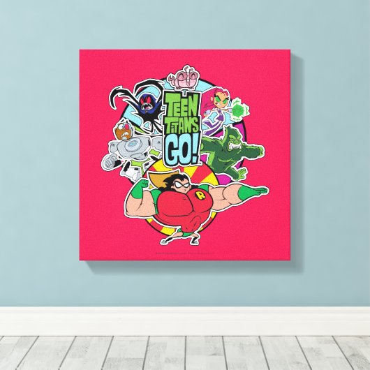 Tien Titans gaan! | Grafisch team van team Canvas Afdruk (Insitu (Houten vloer))