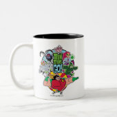 Tien Titans gaan! | Grafisch team van team Tweekleurige Koffiemok (Links)