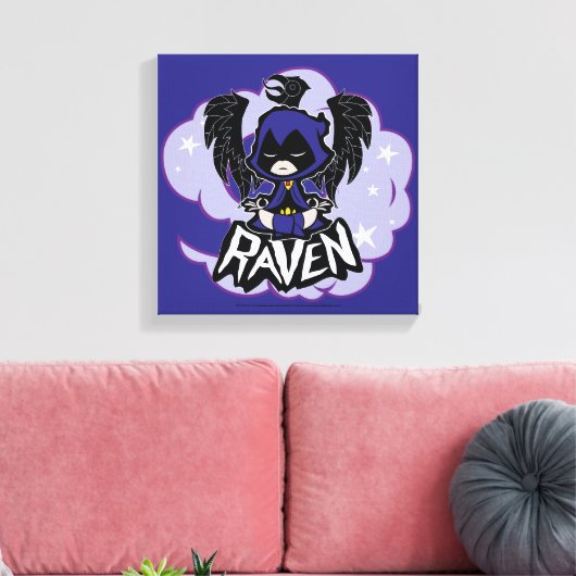 Tien Titans gaan! | Raven Attack Canvas Afdruk (Insitu (Woonkamer))