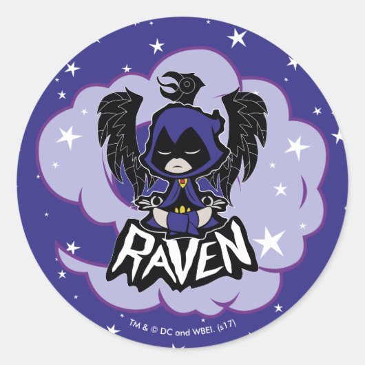 Tien Titans gaan! | Raven Attack Ronde Sticker (Voorkant)