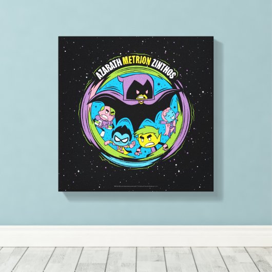 Tien Titans gaan! | Raven "Azarath Metrion Zinthos Canvas Afdruk (Insitu (Houten vloer))
