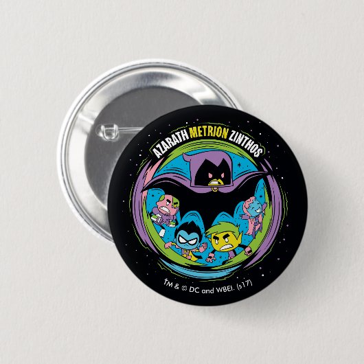 Tien Titans gaan! | Raven "Azarath Metrion Zinthos Ronde Button 5,7 Cm (Voorkant /achterkant)