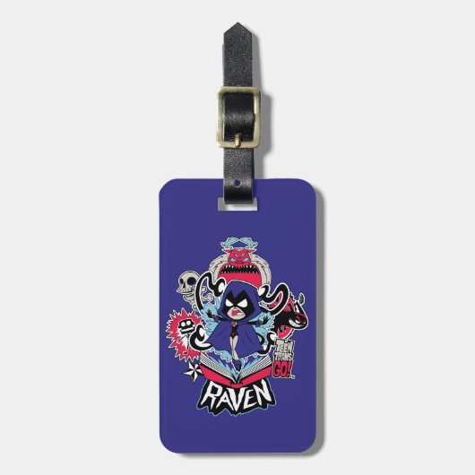 Tien Titans gaan! | Raven Demonic Powers Graphic Bagagelabel (Voorkant verticaal)