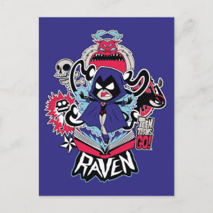 Tien Titans gaan!   Raven Demonic Powers Graphic Briefkaart