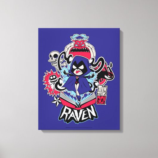 Tien Titans gaan! | Raven Demonic Powers Graphic Canvas Afdruk (Voorkant)