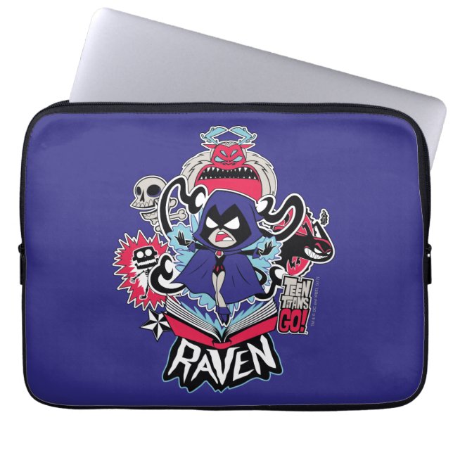 Tien Titans gaan! | Raven Demonic Powers Graphic Laptop Sleeve (Voorkant)