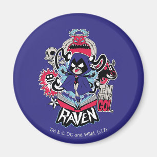 Tien Titans gaan!   Raven Demonic Powers Graphic Magneet