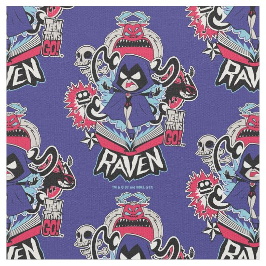 Tien Titans gaan! | Raven Demonic Powers Graphic Stof (Close Up)