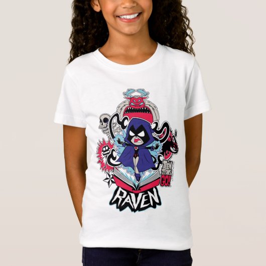Tien Titans gaan! | Raven Demonic Powers Graphic T-shirt (Voorkant)