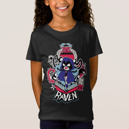 Tien Titans gaan! | Raven Demonic Powers Graphic T-shirt (Voorkant)