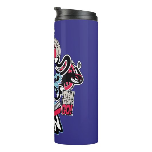Tien Titans gaan! | Raven Demonic Powers Graphic Thermosbeker (Geroteerd rechts)
