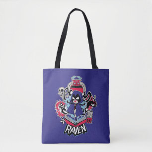 Tien Titans gaan! Raven Demonic Powers Graphic Tote Bag