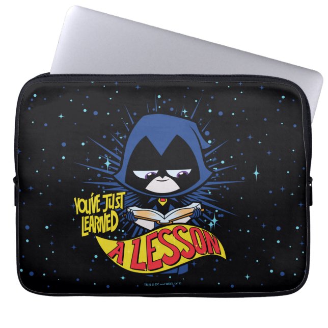 Tien Titans gaan! | Raven "Geleerde les" Laptop Sleeve (Voorkant)