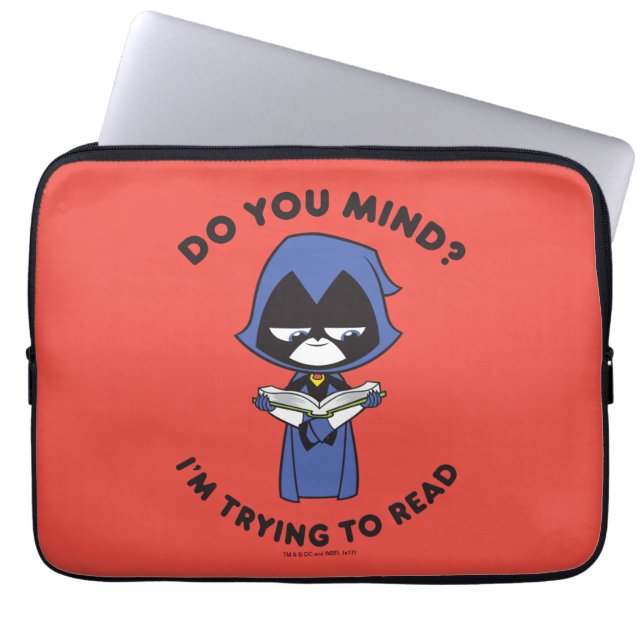 Tien Titans gaan! | Raven "Ik probeer te lezen" Laptop Sleeve (Voorkant)