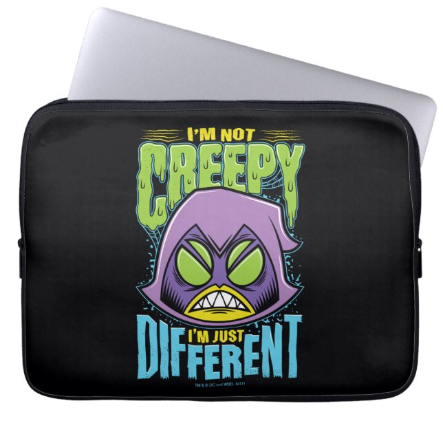 Tien Titans gaan! | Raven "Niet creepy ik ben ande Laptop Sleeve (Voorkant)