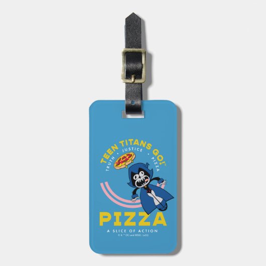 Tien Titans gaan! Raven "Truth Justice Pizza" Bagagelabel (Voorkant verticaal)