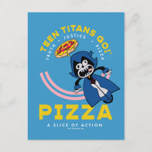 Tien Titans gaan! Raven "Truth Justice Pizza" Briefkaart