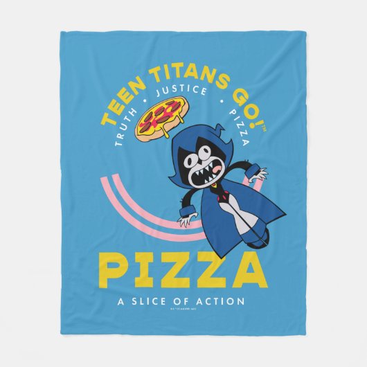 Tien Titans gaan! Raven "Truth Justice Pizza" Fleece Deken (Voorkant)