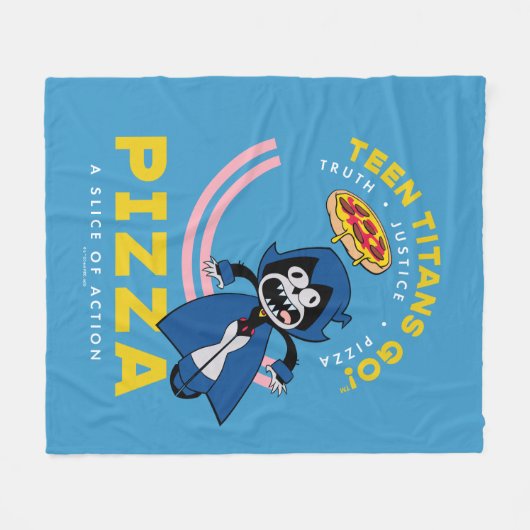 Tien Titans gaan! Raven "Truth Justice Pizza" Fleece Deken (Voorkant (Horizontaal))