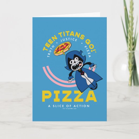 Tien Titans gaan! Raven "Truth Justice Pizza" Kaart (Voorkant)