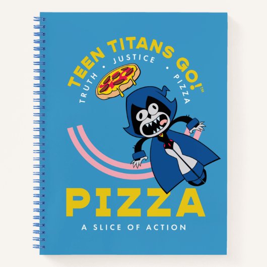 Tien Titans gaan! Raven "Truth Justice Pizza" Notitieboek (Voorkant)