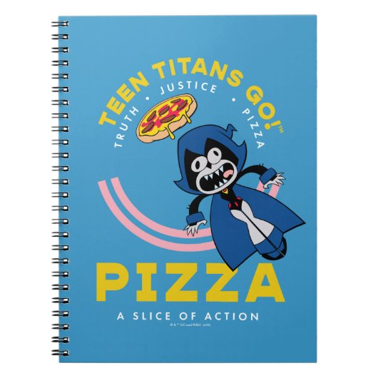 Tien Titans gaan! Raven "Truth Justice Pizza" Notitieboek (Voorkant)