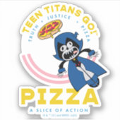 Tien Titans gaan! Raven "Truth Justice Pizza" Sticker (Voorkant)