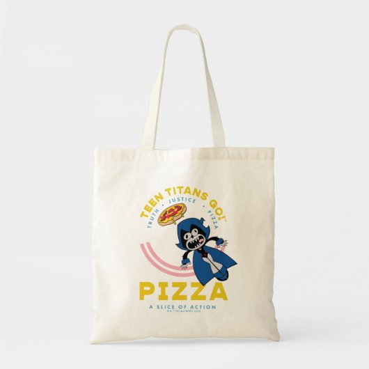 Tien Titans gaan! Raven "Truth Justice Pizza" Tote Bag (Voorkant)