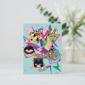 Tien Titans gaan! | Retro 90's Group Collage Briefkaart (Staand voorkant)