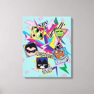 Tien Titans gaan! Retro 90's Group Collage Canvas Afdruk