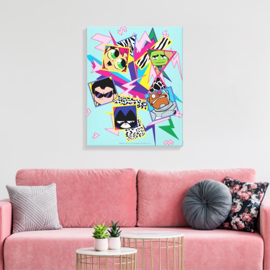 Tien Titans gaan! | Retro 90's Group Collage Canvas Afdruk (Insitu (Woonkamer))