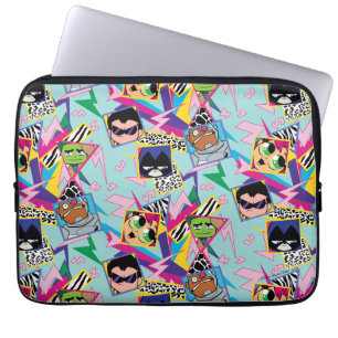 Tien Titans gaan! Retro 90's Group Collage Laptop Sleeve
