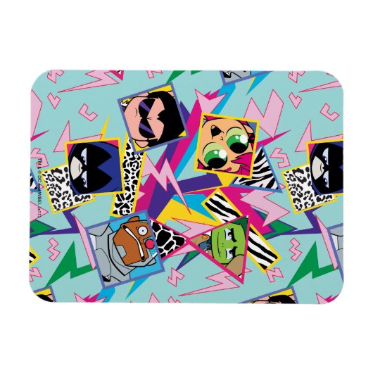 Tien Titans gaan! | Retro 90's Group Collage Magneet (Horizontaal)