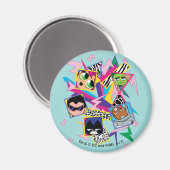 Tien Titans gaan! | Retro 90's Group Collage Magneet (Voorkant / Achterkant)