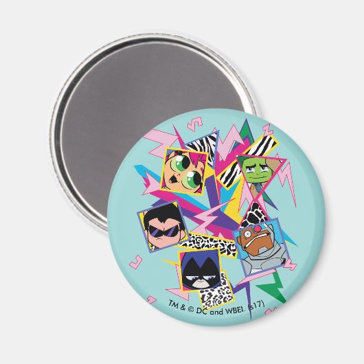 Tien Titans gaan! | Retro 90's Group Collage Magneet (Voorkant / Achterkant)