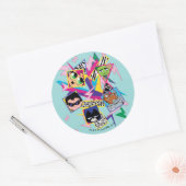 Tien Titans gaan! | Retro 90's Group Collage Ronde Sticker (Envelop)