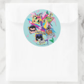 Tien Titans gaan! | Retro 90's Group Collage Ronde Sticker (Tas)