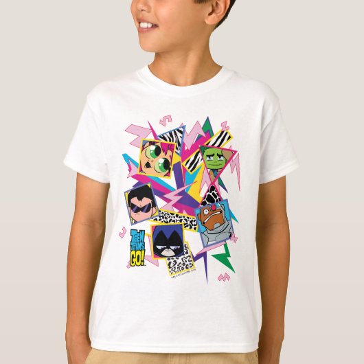 Tien Titans gaan! | Retro 90's Group Collage T-shirt (Voorkant)