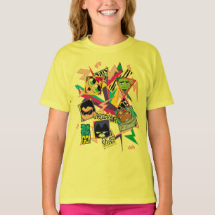 Tien Titans gaan! Retro 90's Group Collage T-shirt