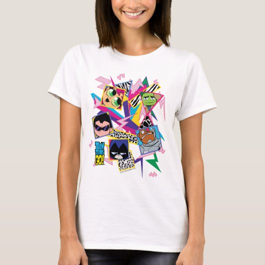 Tien Titans gaan! | Retro 90's Group Collage T-shirt (Voorkant)