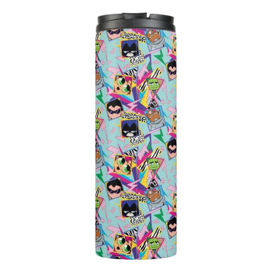 Tien Titans gaan! | Retro 90's Group Collage Thermosbeker (Achterkant)