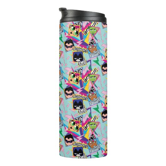 Tien Titans gaan! | Retro 90's Group Collage Thermosbeker (Geroteerd rechts)