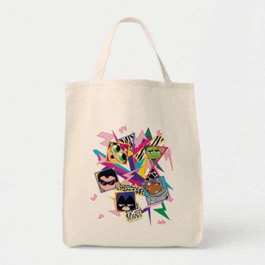 Tien Titans gaan! | Retro 90's Group Collage Tote Bag (Voorkant)