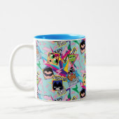 Tien Titans gaan! | Retro 90's Group Collage Tweekleurige Koffiemok (Links)