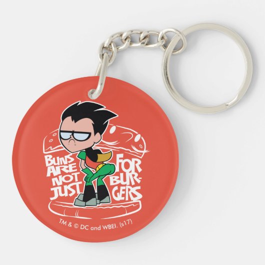 Tien Titans gaan! | Robin Booty Scooty Buns Sleutelhanger (Achterkant)