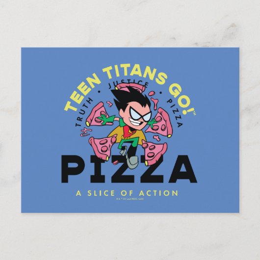 Tien Titans gaan! Robin "Truth Justice Pizza" Briefkaart (Voorkant)
