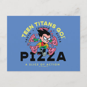 Tien Titans gaan! Robin "Truth Justice Pizza" Briefkaart